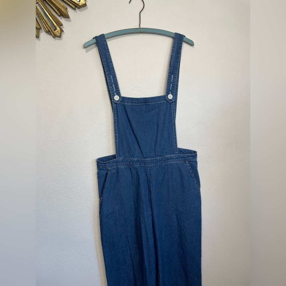 American Apparel Denim Wide Leg Crop Overalls - Picture 4 of 16